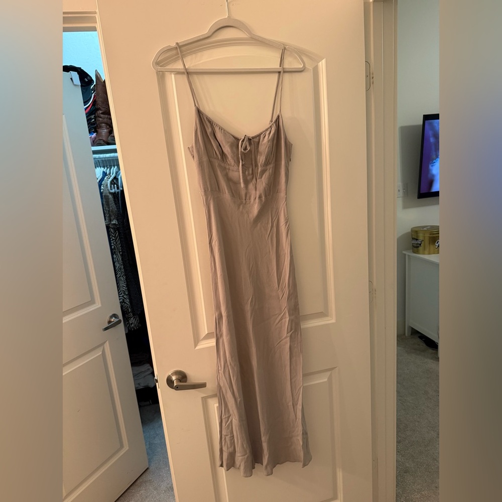 Aritzia Soft Gray Midi Dress